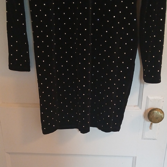 H&M Black Velvet Studded Dress - Picture 2 of 9